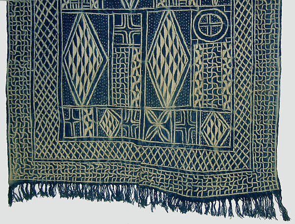 Royal Display Cloth (Ndop), Cotton, indigo dye, Cameroon 