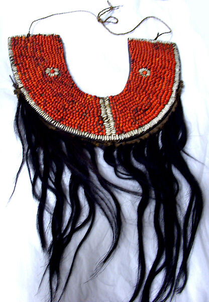 Dance Headdress, Wood, hair, brass, seeds, fiber, Naga 