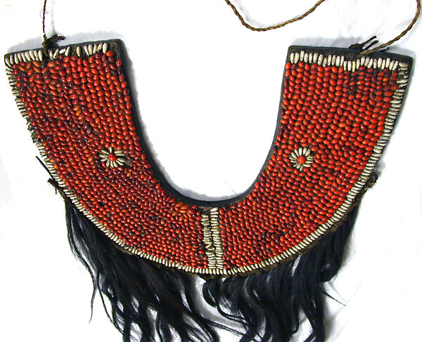 Dance Headdress, Wood, hair, brass, seeds, fiber, Naga