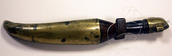 Powder Horn, Copper alloy, water buffalo horn, Timor