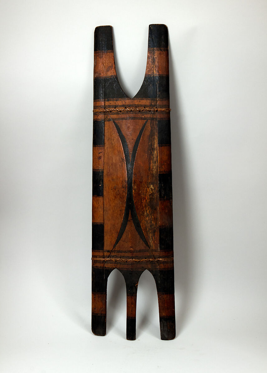 Shield, Wood, rattan, polychromy, Philippine, Igorot 