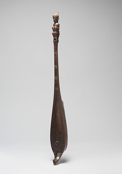 Hasapi (lute), Toba Batak artist, Wood, buffalo horn, silver alloy, copper/zinc alloy, iron alloy, gold alloy, Toba Batak 