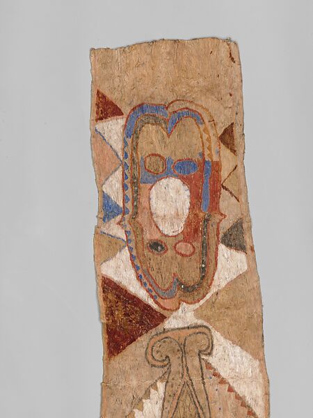 Barkcloth Panel for a Funerary Mask, Barkcloth, paint, Nakanai people