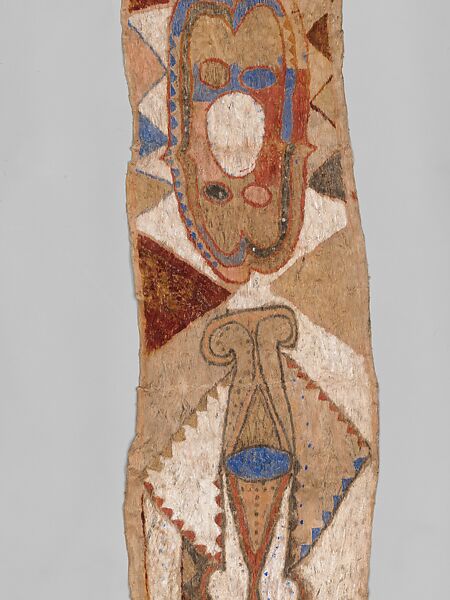 Barkcloth Panel for a Funerary Mask, Barkcloth, paint, Nakanai people