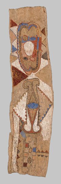 Barkcloth Panel for a Funerary Mask, Barkcloth, paint, Nakanai people 