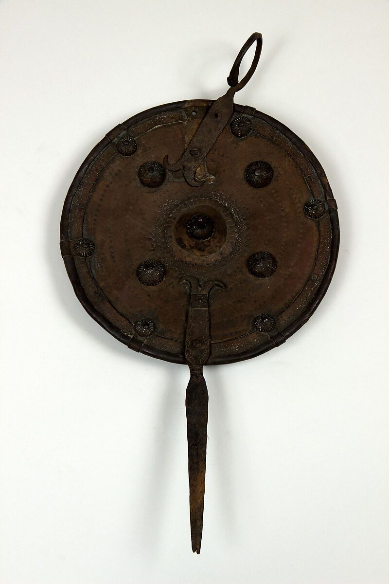 Shield (Dhàl), Copper alloy, iron, hemp, Indian, Chota Nāgpur 