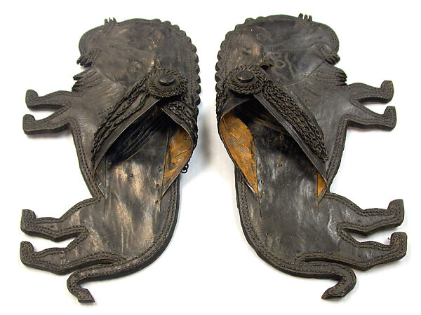 Sandal Pair: Lions, Leather, Asante 