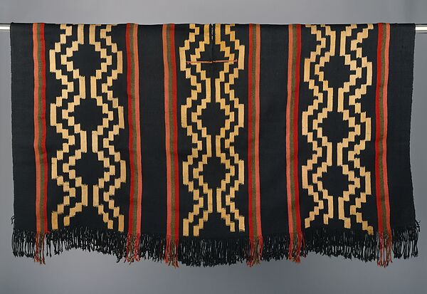 Man's Poncho (manta), Wool, Mapuche 