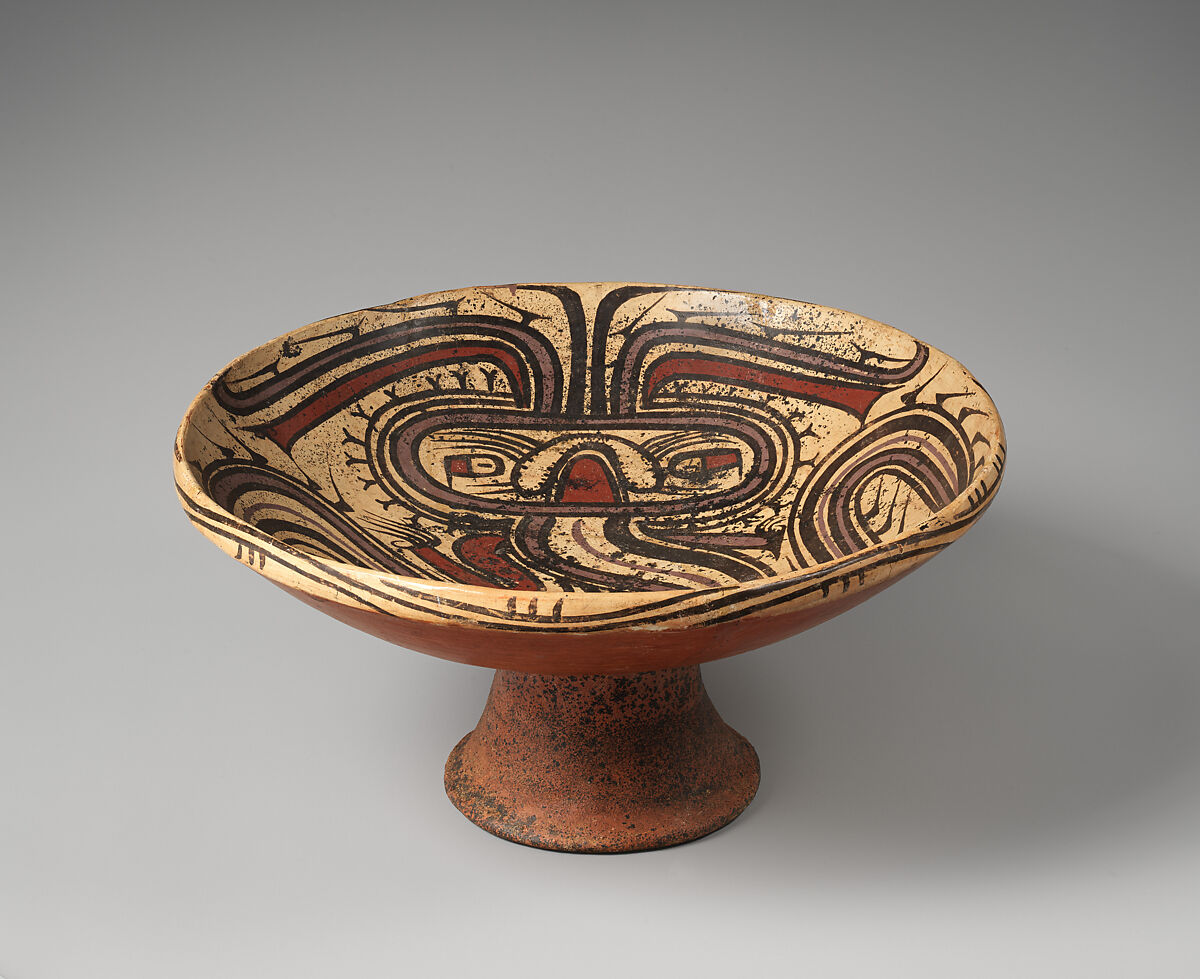 Pedestal plate, Coclé (Conte) artist(s), Ceramic, slip, Conte