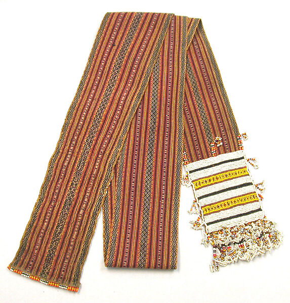 Sash, Cotton, glass beads, Philippines 