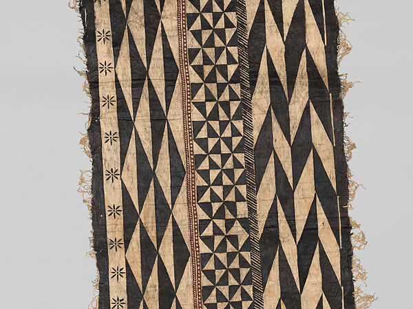 Masi bolabola (barkcloth panel), Barkcloth, pigment, Fijian