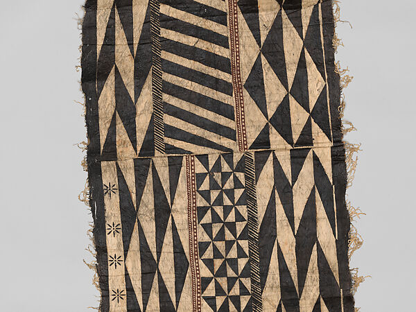 Masi bolabola (barkcloth panel), Barkcloth, pigment, Fijian