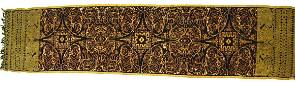 Ceremonial Textile (Geringsing), Cotton or silk, gold wrapped thread, Balinese 