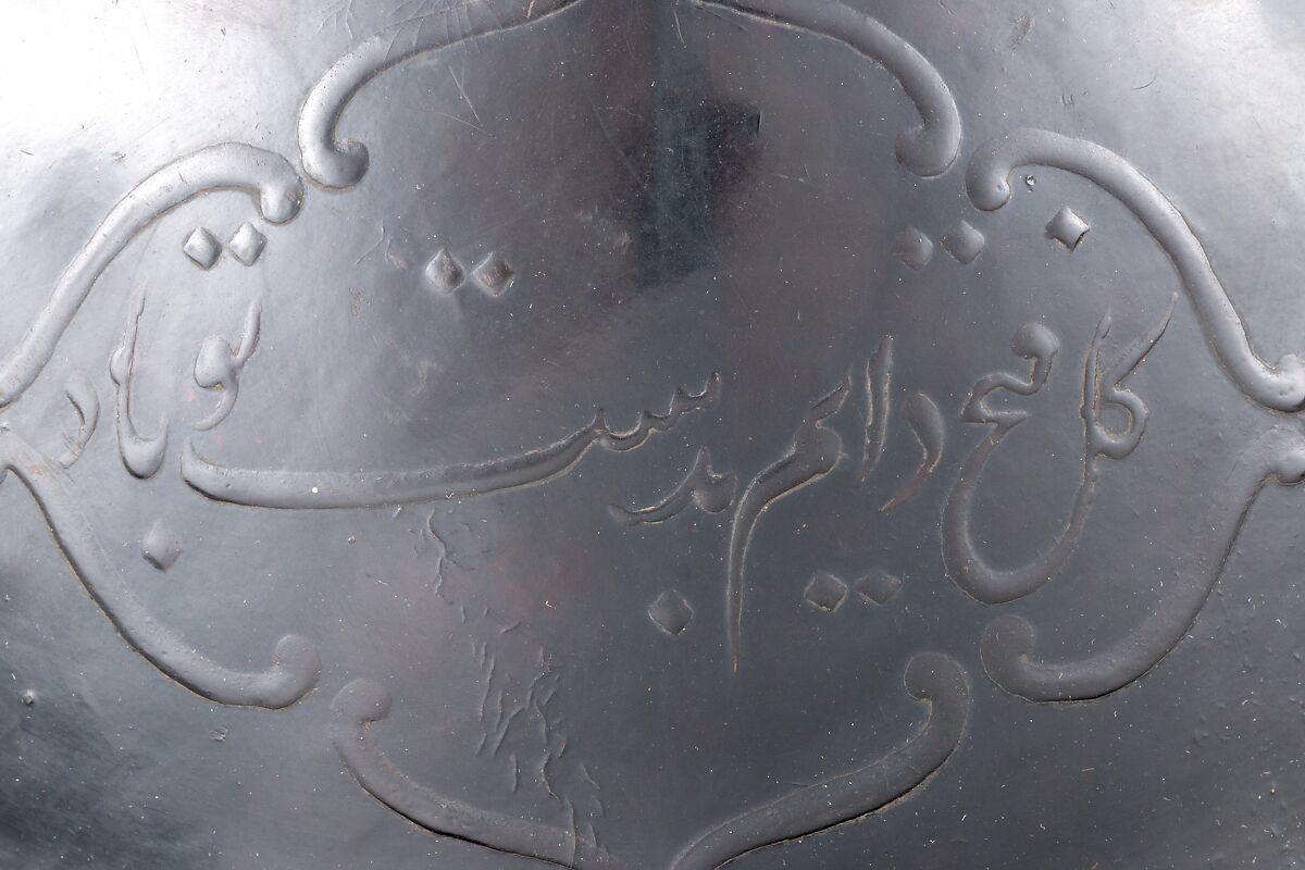 Shield (Dhàl), Leather, lacquer, iron, silver, textile, Indian, Bengal