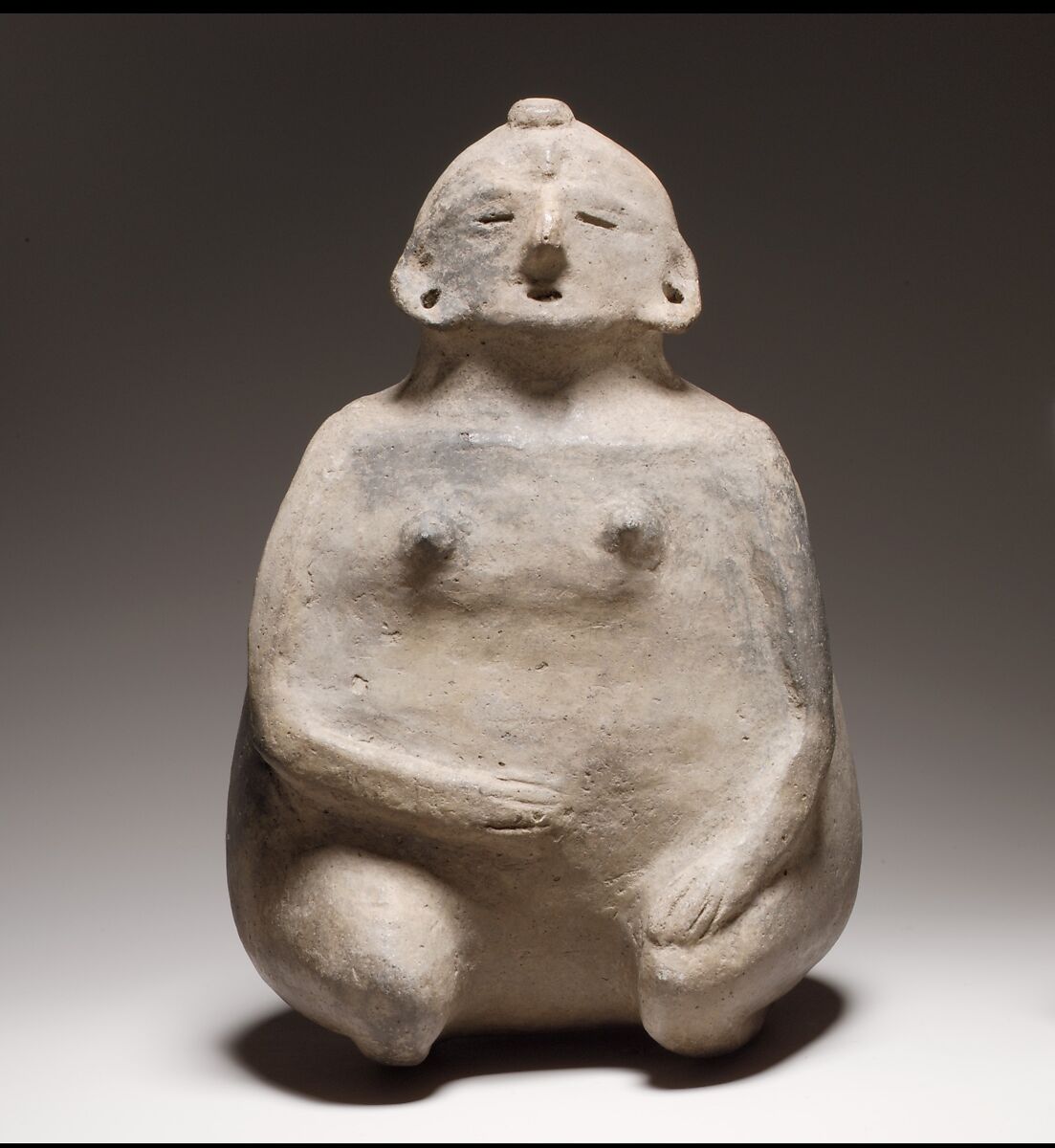 Female Figure Bottle, Ceramic, Mississippian 