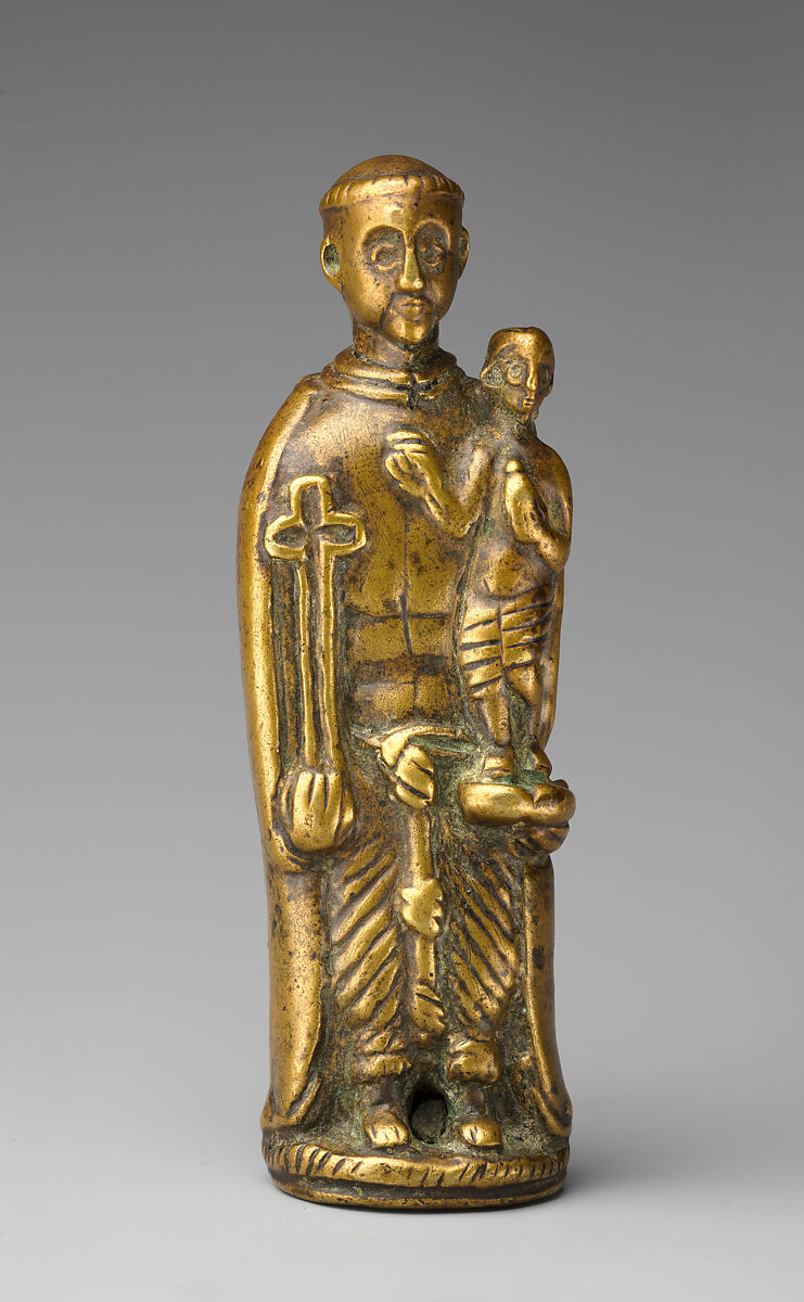 Pendant: Saint Anthony of Padua, Partially hollow cast brass, Kongo peoples; Kongo Kingdom 