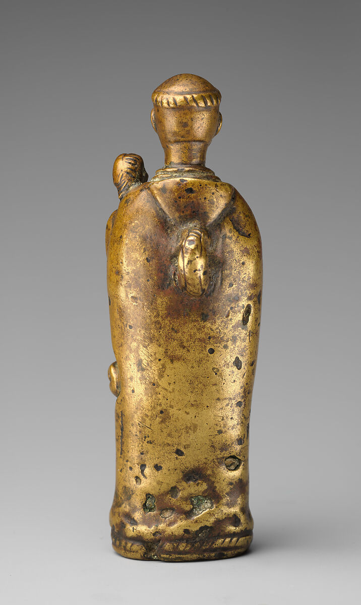 Pendant with Saint Anthony of Padua, Kongo artist, Partially hollow cast brass, Kongo peoples; Kongo Kingdom