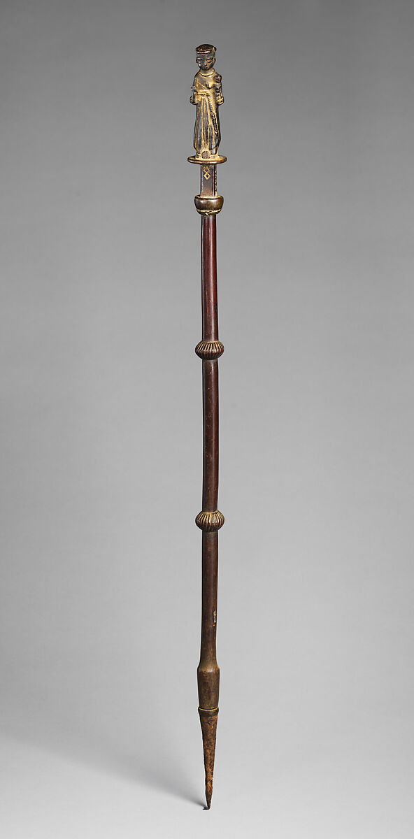 Prestige Staff: Saint Anthony of Padua, Brass, wood, Kongo peoples 