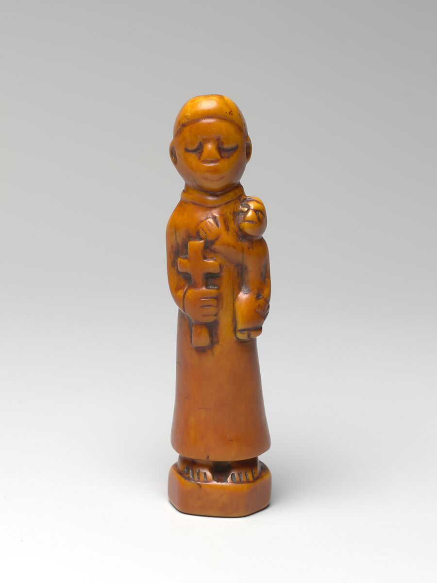 Figure: Saint Anthony (Toni Malau), Ivory (hippopotamus incisor), Kongo peoples 