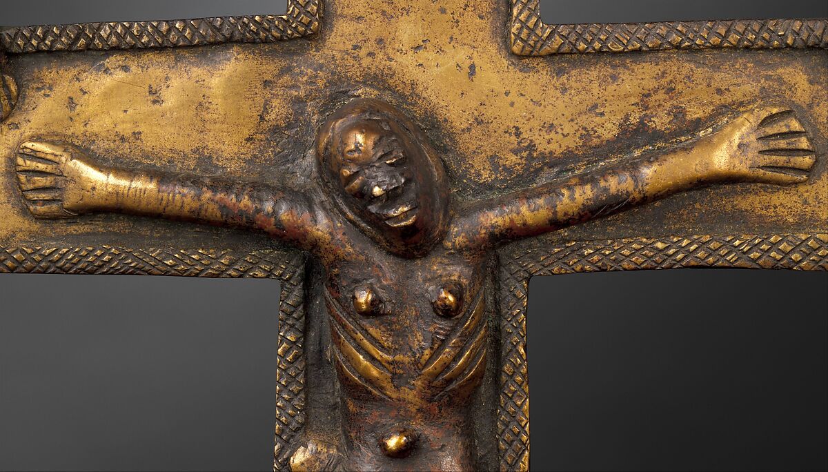 Crucifix, Kongo artist, Solid cast brass, Kongo