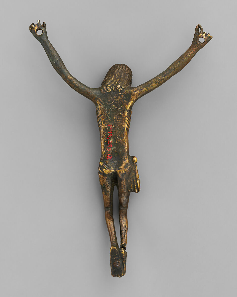 Christ, Solid cast brass with holes for nailing, Kongo peoples; Kongo Kingdom