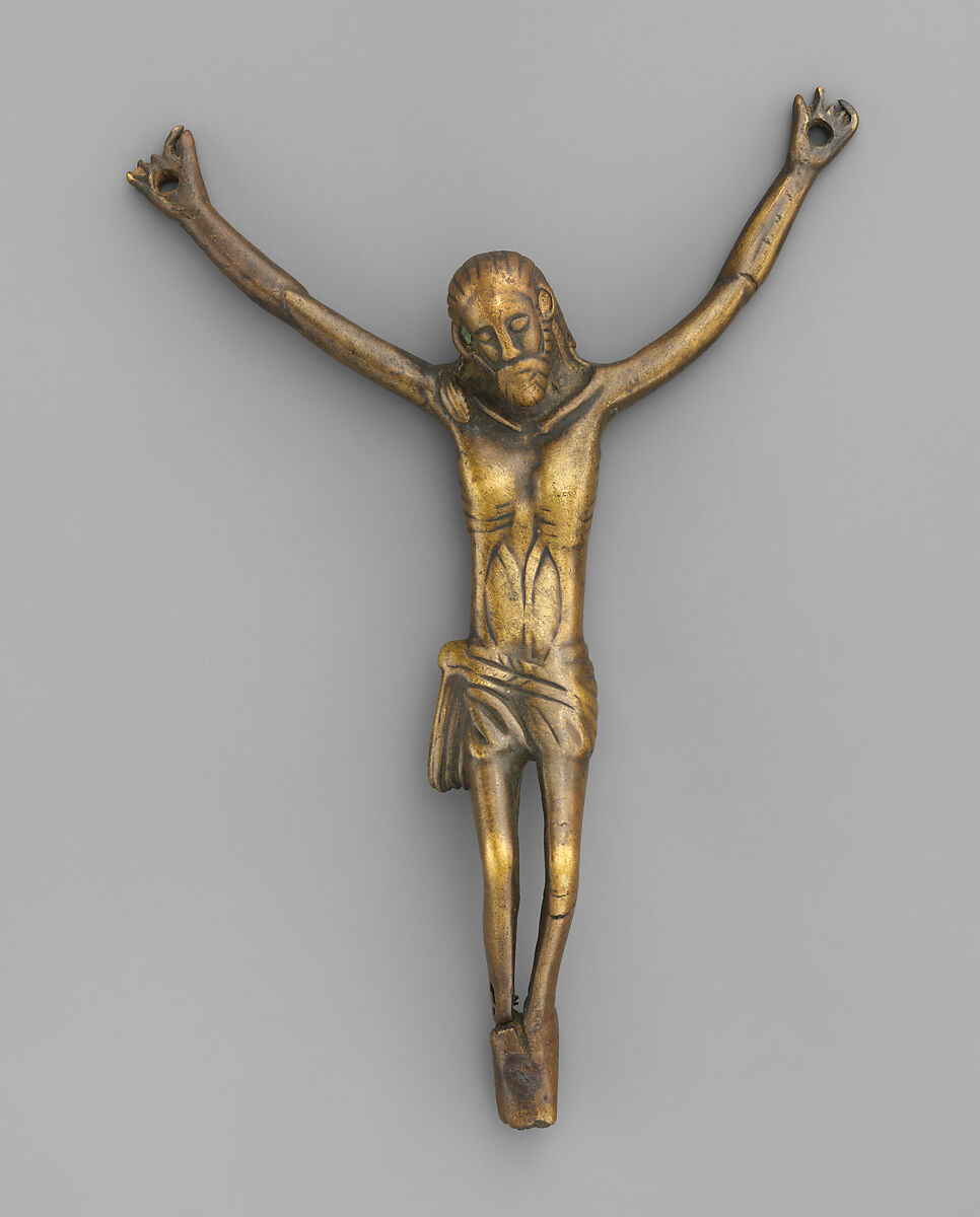 Christ, Solid cast brass with holes for nailing, Kongo peoples; Kongo Kingdom 