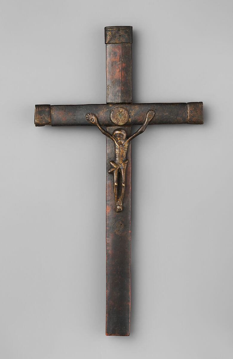 Crucifix, Wood, brass, Kongo peoples 