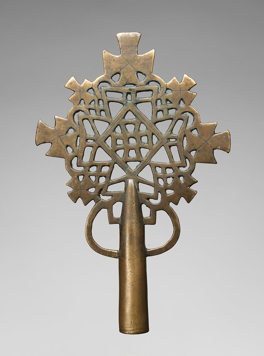 Processional Cross (qäqwami mäsqäl), Bronze, Amhara or Tigrinya peoples 