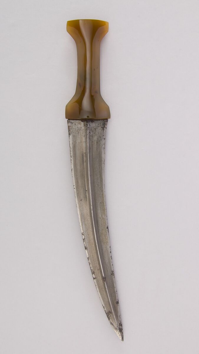 Dagger (Jambiya), Steel, quartz (possibly jasper), Indian 