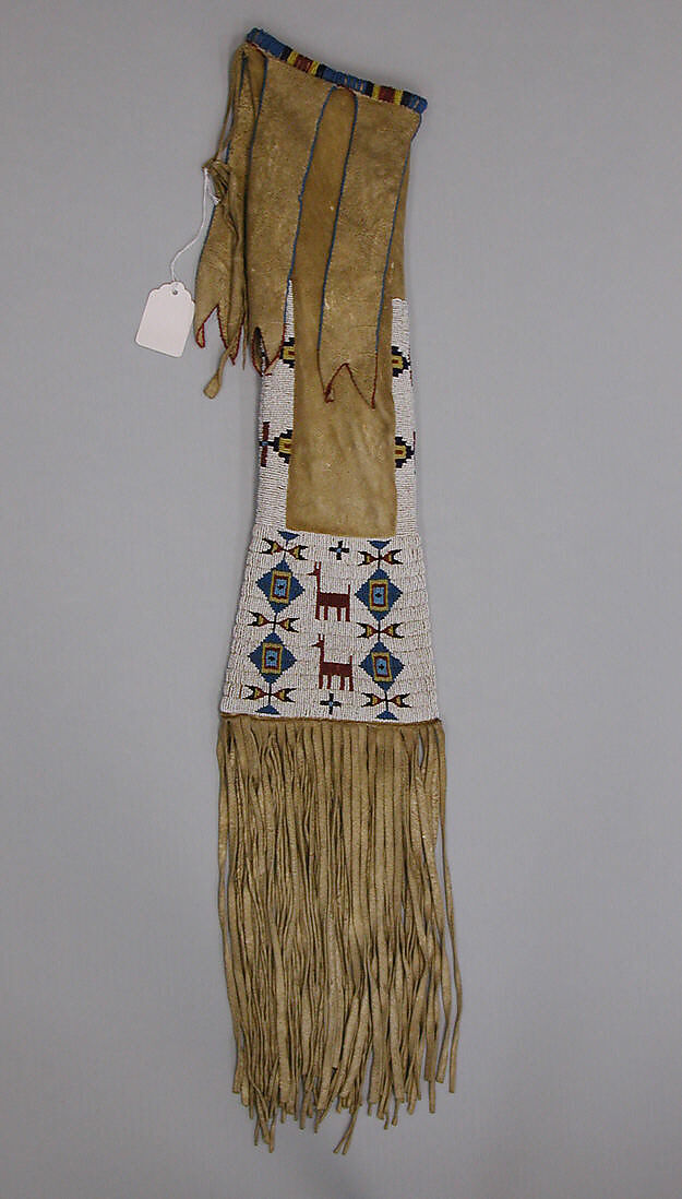 Pipe Bag, Leather, cloth, glass beads, Cheyenne 