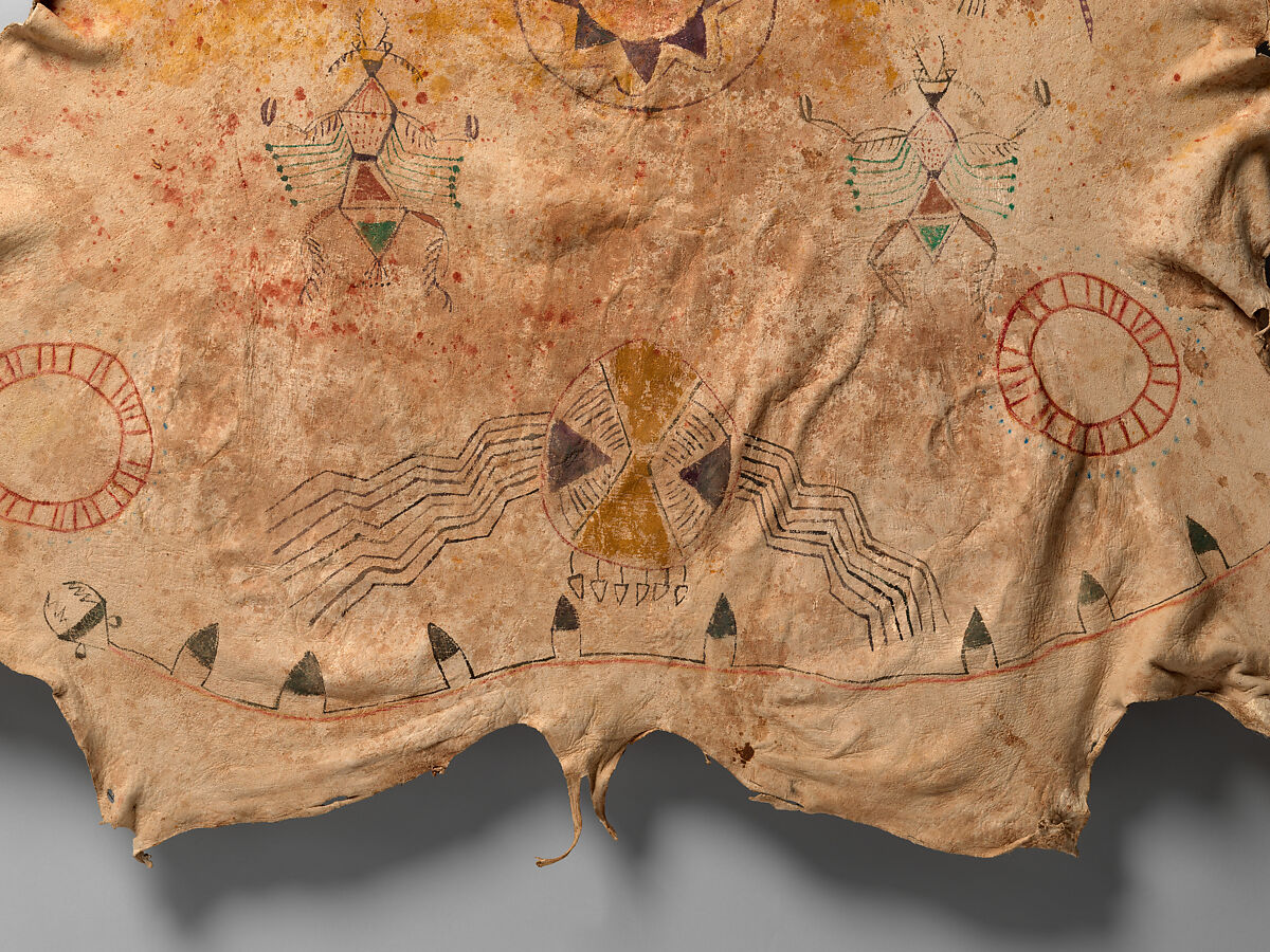 Ceremonial Robe, Native-tanned leather, pigment, Western Apache