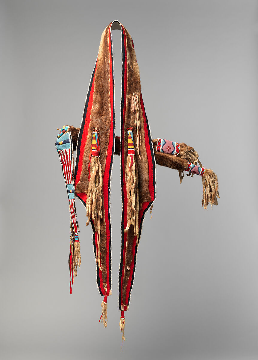 Bowcase and Quiver, Nez Perce artist, Otter skin, native-tanned leather, wool cloth, glass beads, ermine, and silk ribbon, Nez Perce 
