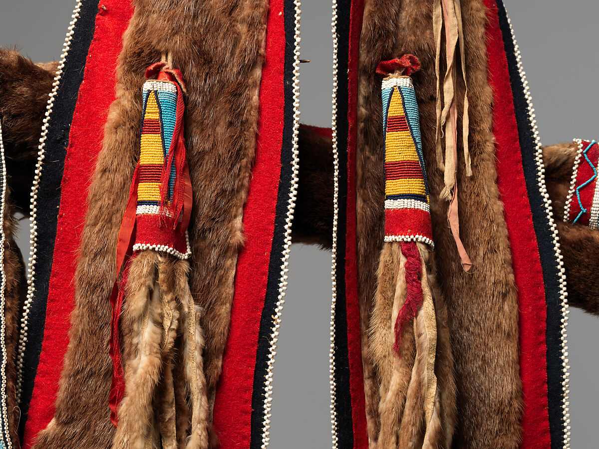 Bowcase and Quiver, Nez Perce artist, Otter skin, native-tanned leather, wool cloth, glass beads, ermine, and silk ribbon, Nez Perce