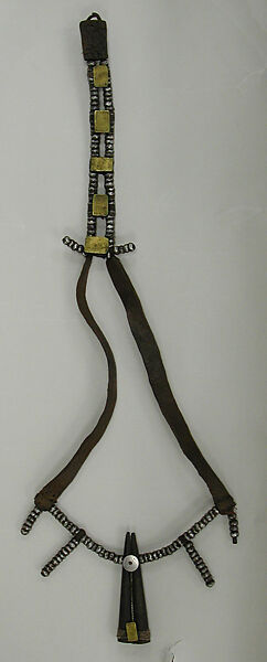 Necklace, Leather, metal, Namibia 