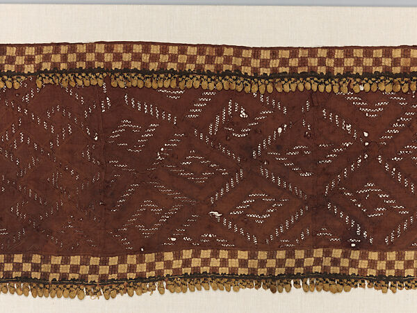 Mapel (man's ceremonial skirt), Kuba artist, Raffia palm fiber, cotton, dye, Kuba peoples