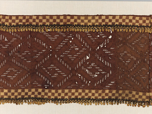 Mapel (man's ceremonial skirt), Kuba artist, Raffia palm fiber, cotton, dye, Kuba peoples