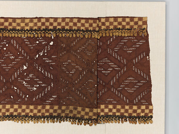 Mapel (man's ceremonial skirt), Kuba artist, Raffia palm fiber, cotton, dye, Kuba peoples