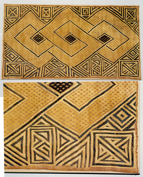 Double Panel Prestige Cloth, Raffia palm fiber, Kuba peoples 