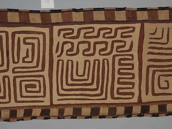 Four Panels from a Ceremonial Skirt, Raffia palm fiber, Kuba peoples