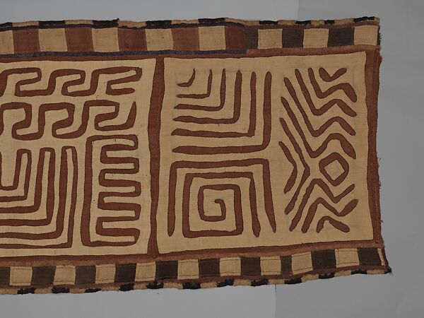 Four Panels from a Ceremonial Skirt, Raffia palm fiber, Kuba peoples