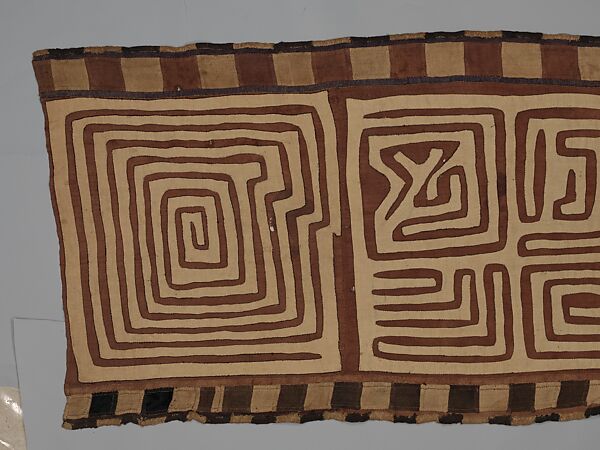 Four Panels from a Ceremonial Skirt, Raffia palm fiber, Kuba peoples