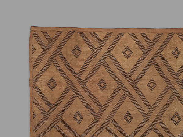 Prestige panel, Dengese artist, Raffia palm fiber, dye, Dengese peoples