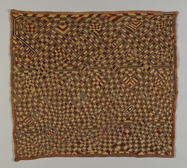 Prestige Panel, Shoowa-Kuba artist, Raffia palm fiber, Kuba peoples, Shoowa group