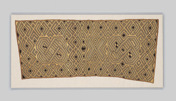 Double Prestige Panel, Raffia palm fiber, Kuba peoples 