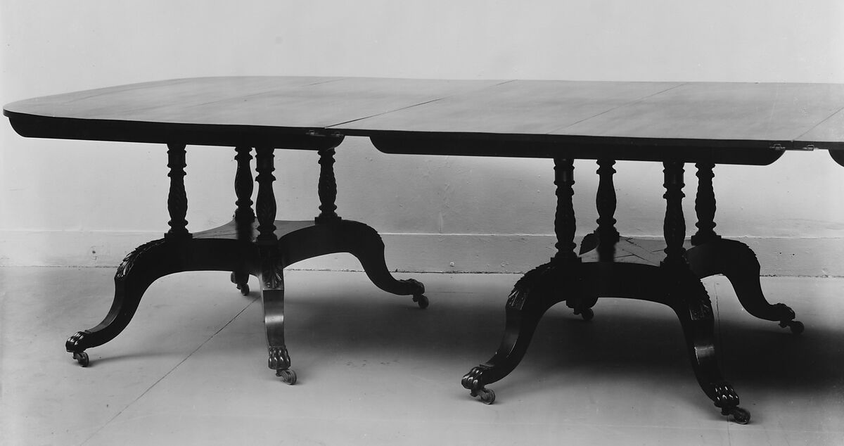 Dining table, Mahogany with yellow poplar, American