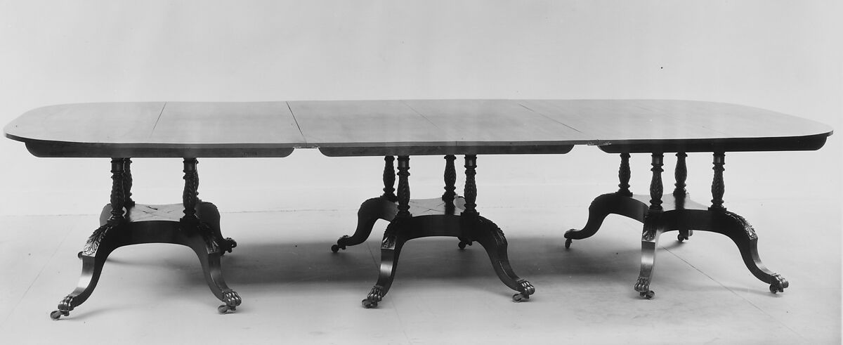 Dining table, Mahogany with yellow poplar, American 