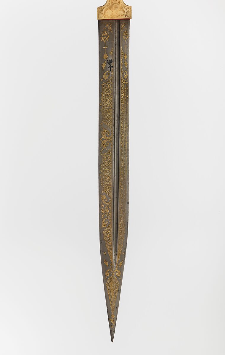 Dagger, Steel, brass, ivory, Circassian