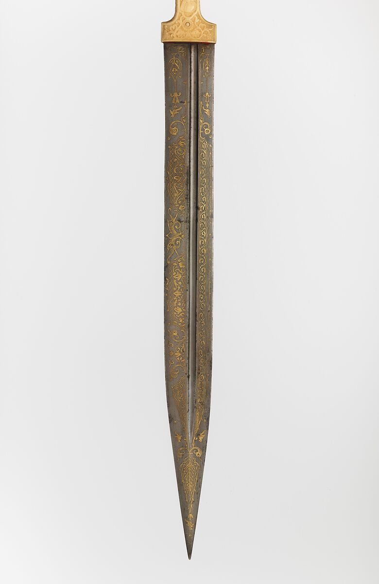 Dagger, Steel, brass, ivory, Circassian