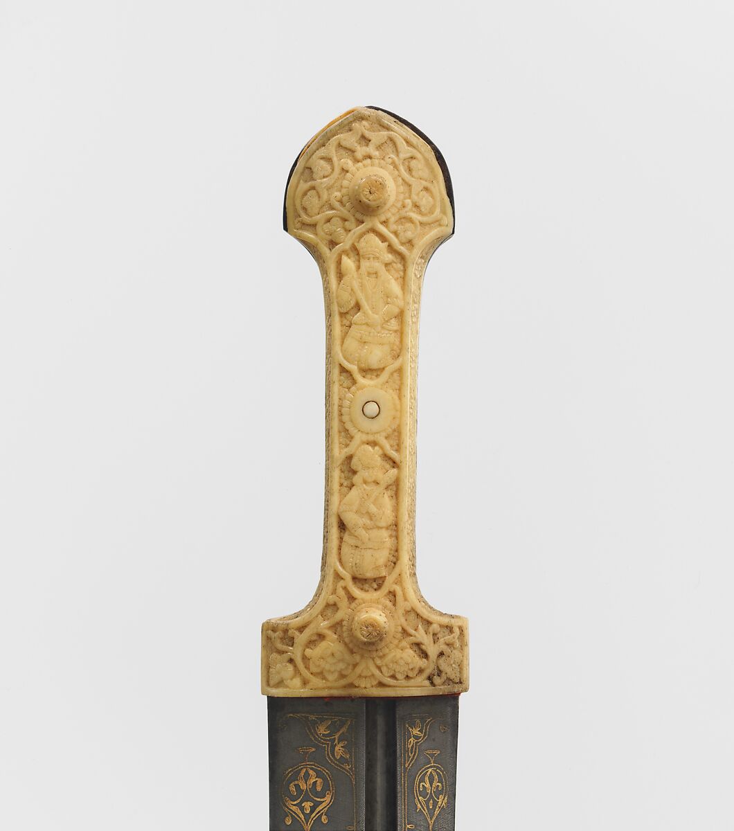 Dagger, Steel, brass, ivory, Circassian
