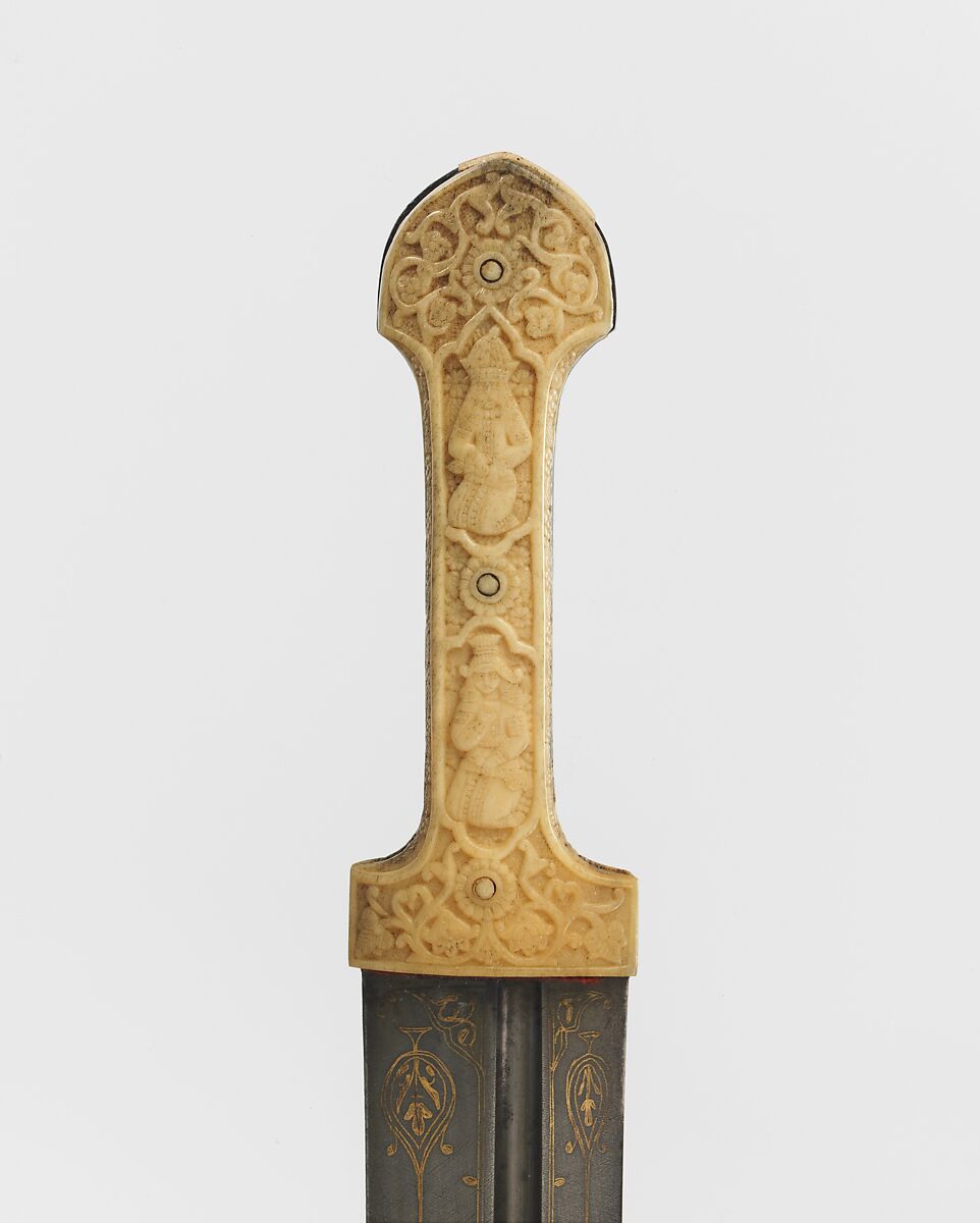 Dagger, Steel, brass, ivory, Circassian
